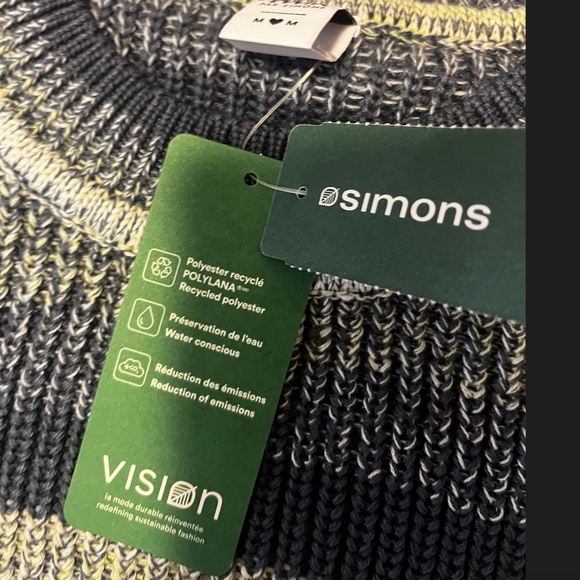 Retro blue pastel striped ribbed cropped sweater NWT - Picture 5 of 9